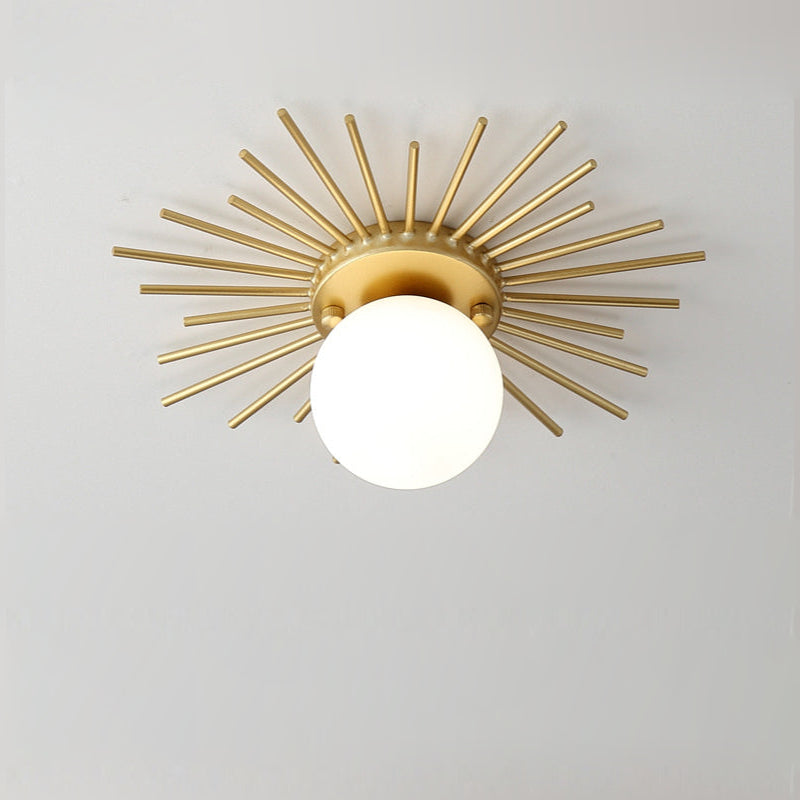 Sun Rays Glass & Gold Ceiling Lamp-Letifly Lights and Decor