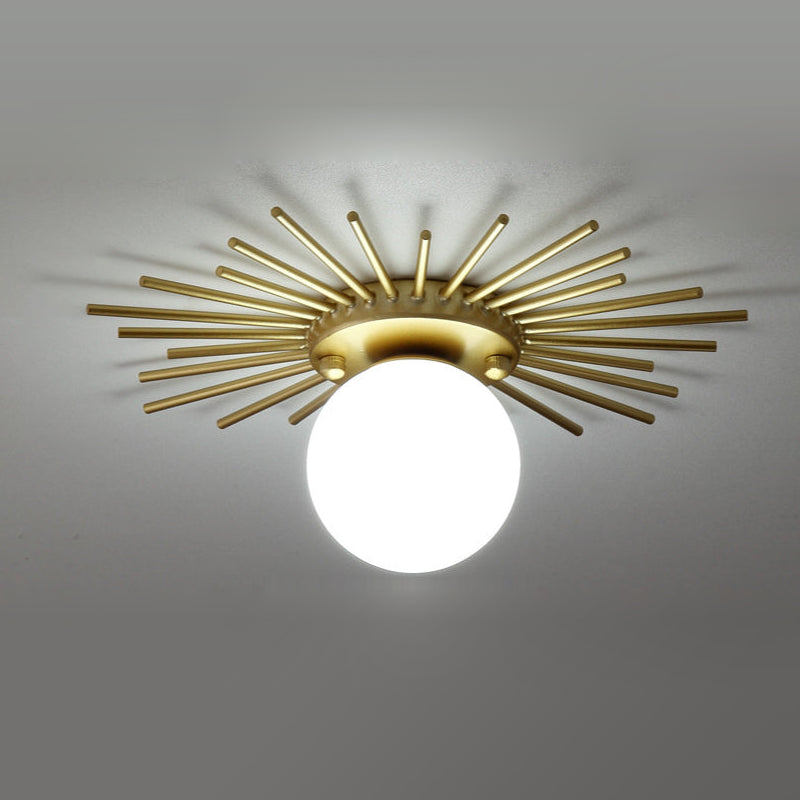 Sun Rays Glass & Gold Ceiling Lamp-Letifly Lights and Decor