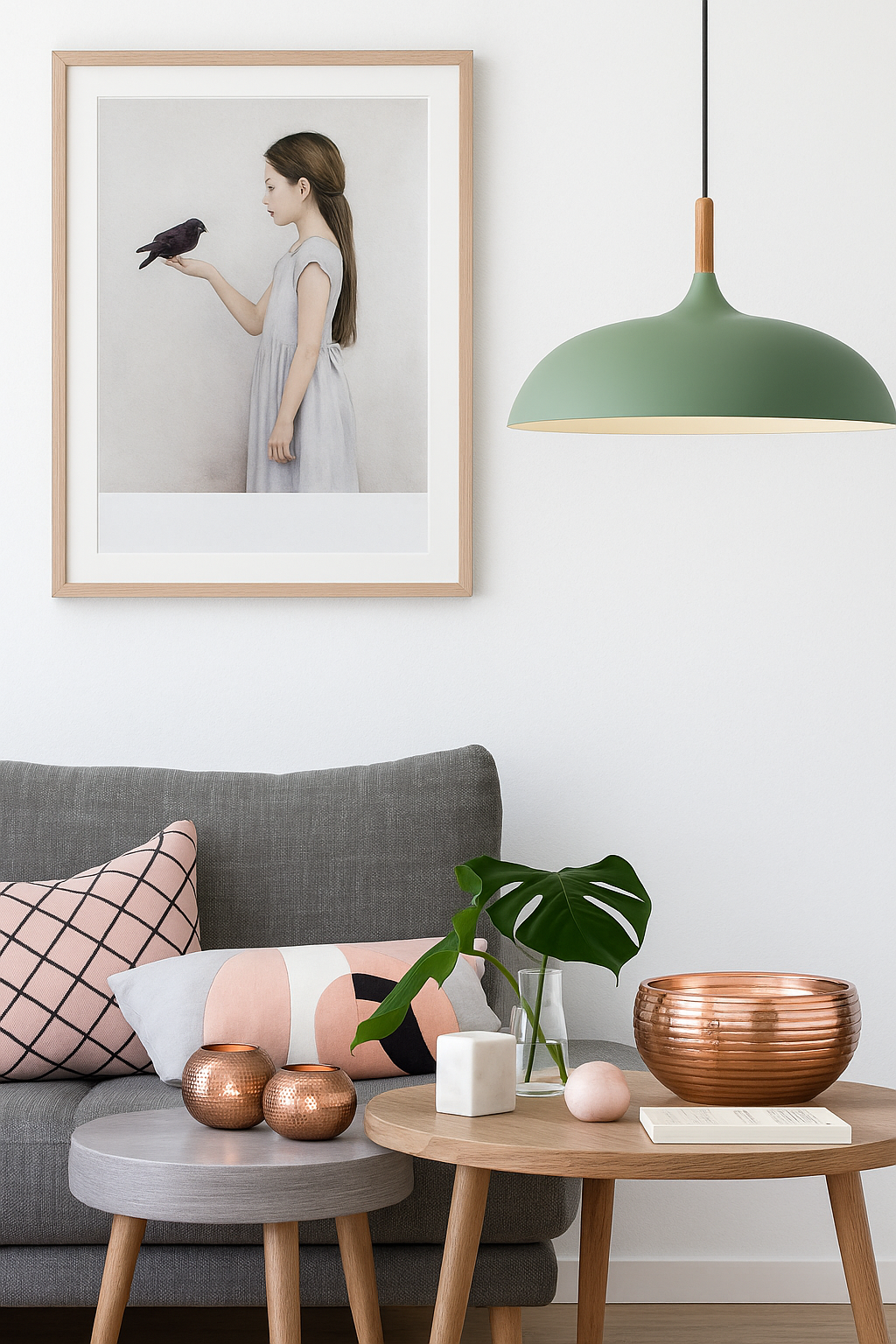 Soft Pastel Palette Pendant Lights in Metal & Wood - Final Sale-Letifly Lights and Decor