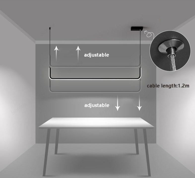 brass shadeless adjustable cable length LED hanging light