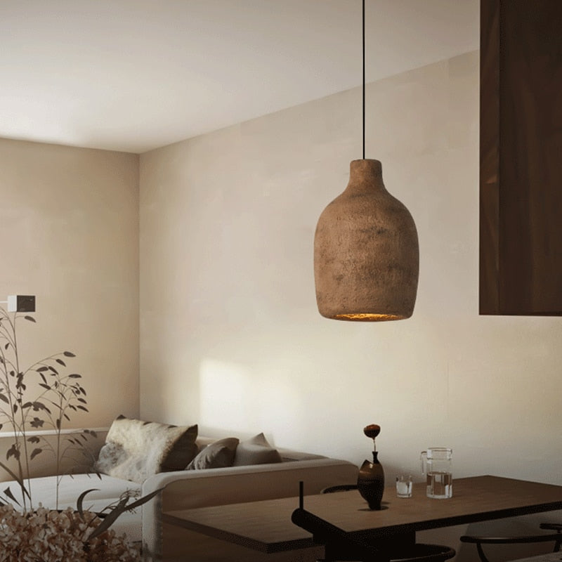 Pendant Lamp Japanese Style Wabi Sabi Chandeliers for Dining Room Bar Table