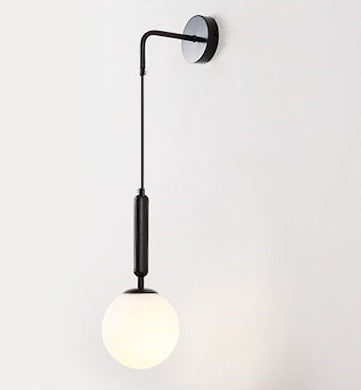 Poiret Series Brass & Glass Globe Hanging Wall Lamp-Letifly Lights and Decor