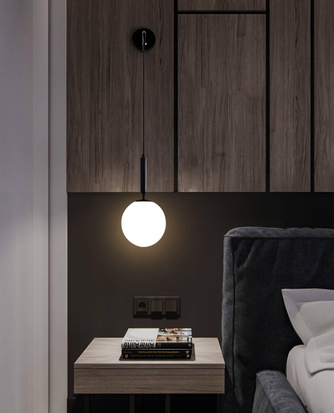 Poiret Series Brass & Glass Globe Hanging Wall Lamp-Letifly Lights and Decor