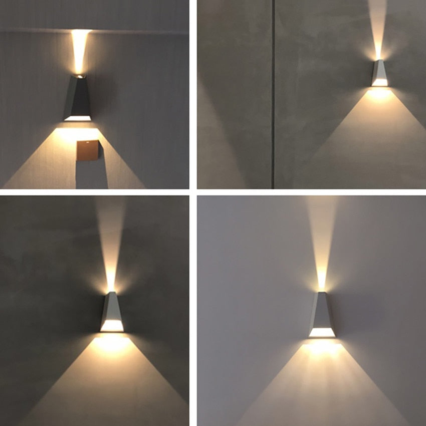 Boxy Black White Gray Double Shining LED Outdoor Wall Light