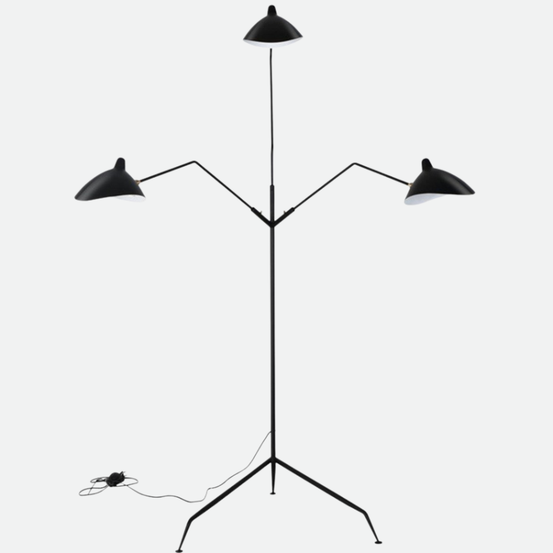Serge Duckbill Industrial Floor Lamp with 3 Lights-Letifly Lights and Decor