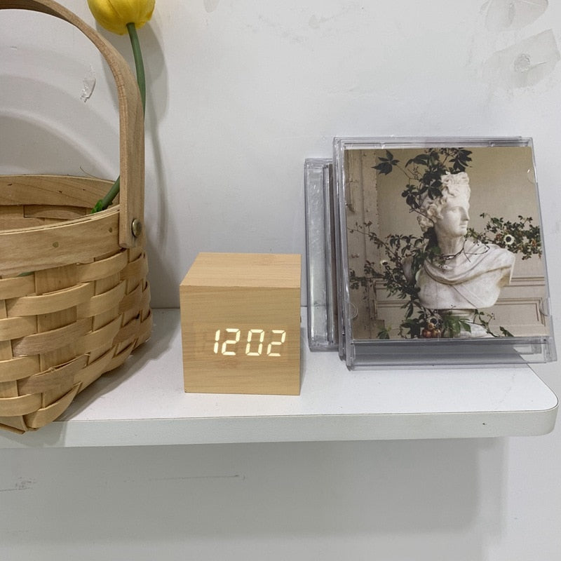 Wooden Digital Desk Alarm