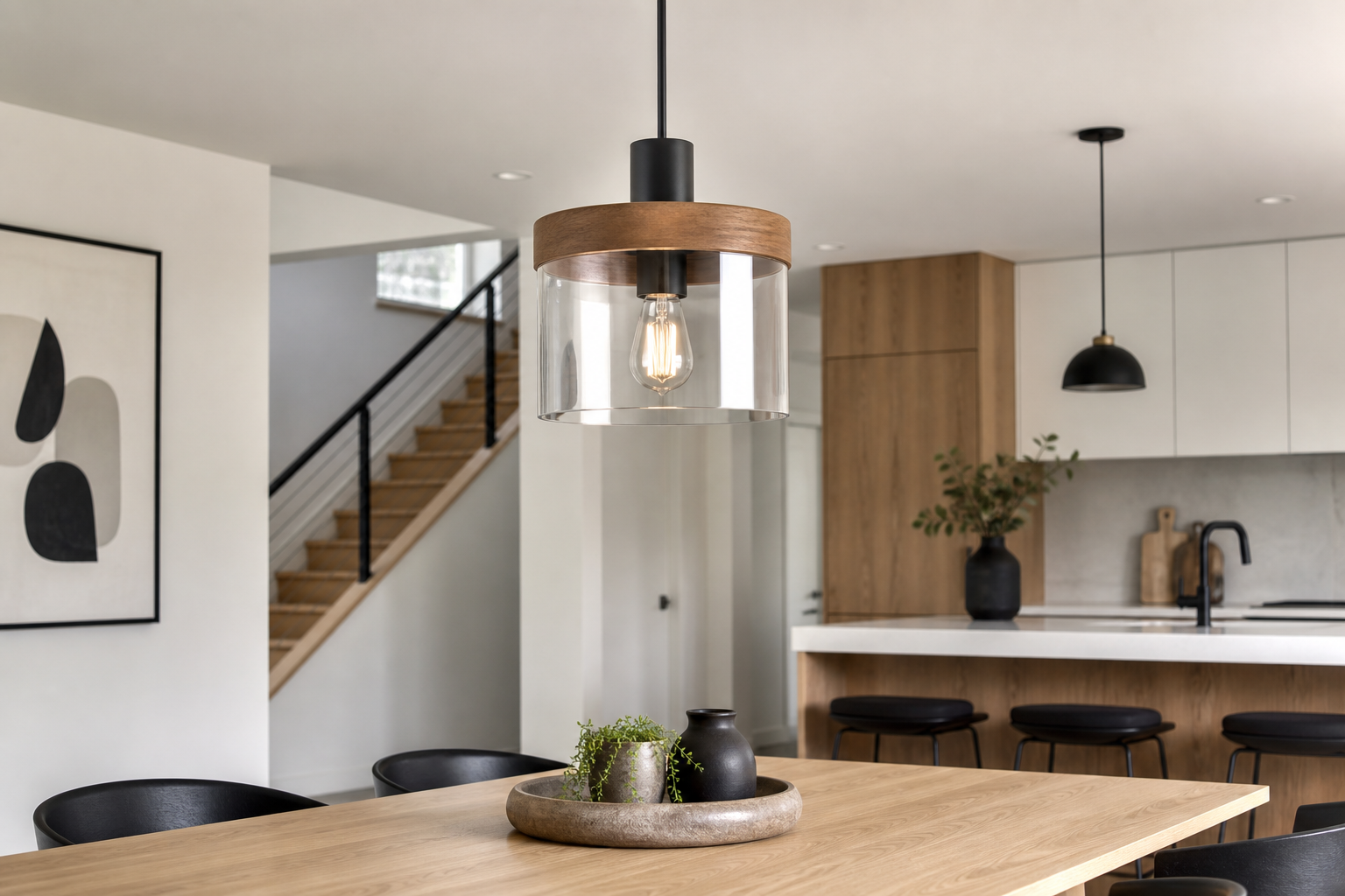 How to Mix Wood, Metal, and Glass Lighting Finishes