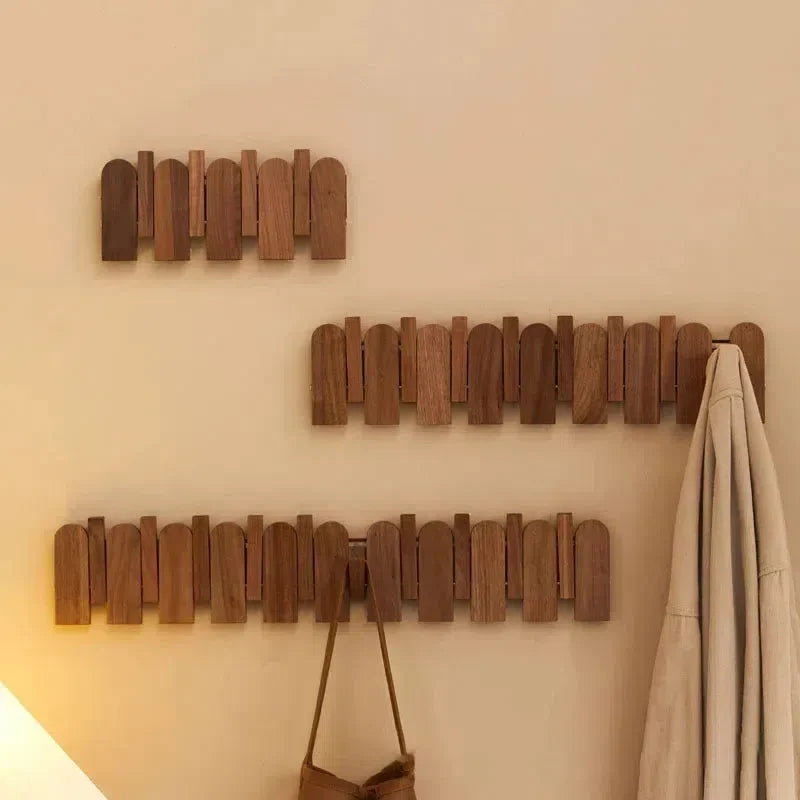 Wall-mounted wood coat rack collection