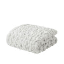 Ruched Faux Fur Throw Blanket Plush Textured Soft Cozy Sofa or Bed Accent