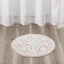 Floral medallion round rectangle bath mat tufted plush rug absorbent soft pile rug