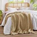 Chunky Double Knit Handmade Throw Blanket Cozy Soft Textured Couch and Bed Accent Decor