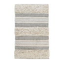 Woven textured bath rug stripe non skid shaggy bathroom mat boho inspired handwoven rug