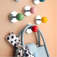 Ceramic Ball Wall Mounted Hook Towel Hooks For Bathroom Clothes Coat Hanger Punch/No Punch Dual Purpose Bedroom Door Hooks Diy-Letifly Lights and Decor