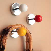 Ceramic Ball Wall Mounted Hook Towel Hooks For Bathroom Clothes Coat Hanger Punch/No Punch Dual Purpose Bedroom Door Hooks Diy-Letifly Lights and Decor