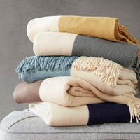 Stockholm Color Block Faux Cashmere Throw-Letifly Lights and Decor