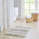 Woven textured bath rug stripe non skid shaggy bathroom mat boho inspired handwoven rug