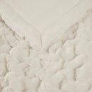 Ruched Faux Fur Throw Blanket Plush Textured Soft Cozy Sofa or Bed Accent