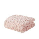 Ruched Faux Fur Throw Blanket Plush Textured Soft Cozy Sofa or Bed Accent