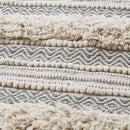 Woven textured bath rug stripe non skid shaggy bathroom mat boho inspired handwoven rug