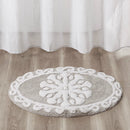 Floral medallion round rectangle bath mat tufted plush rug absorbent soft pile rug