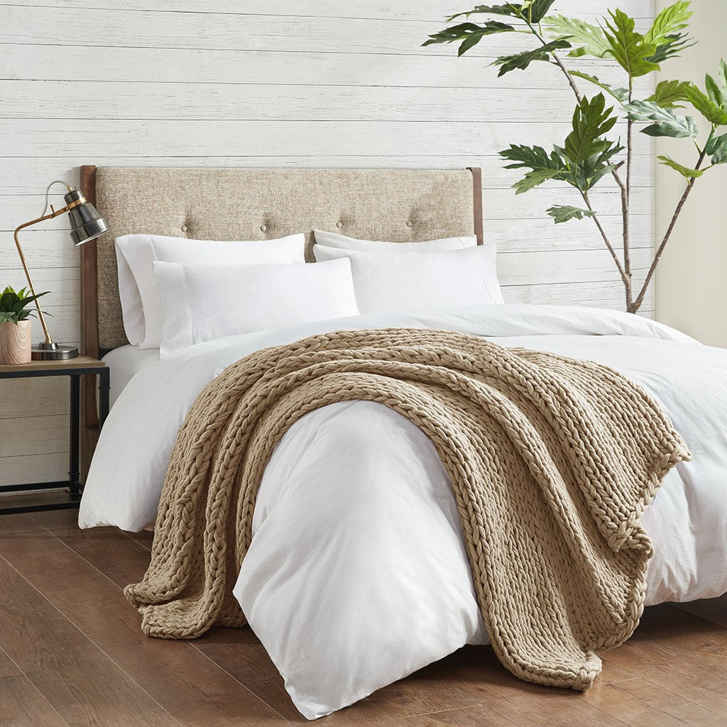 Chunky Double Knit Handmade Throw Blanket