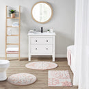 Floral medallion round rectangle bath mat tufted plush rug absorbent soft pile rug