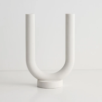 abstract arch white two candle holder