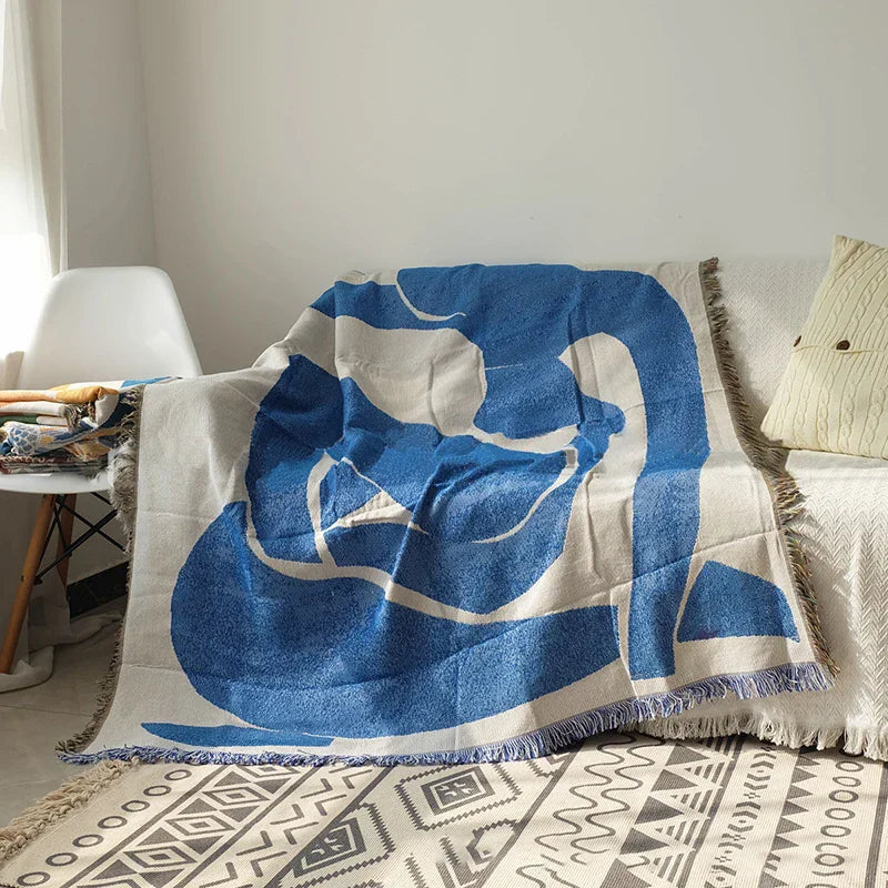 Abstract Art Reversible Woven Tapestry Blanket