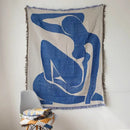 Abstract Art Woven Tapestry Blanket two-tone reversible fringed decorative throw