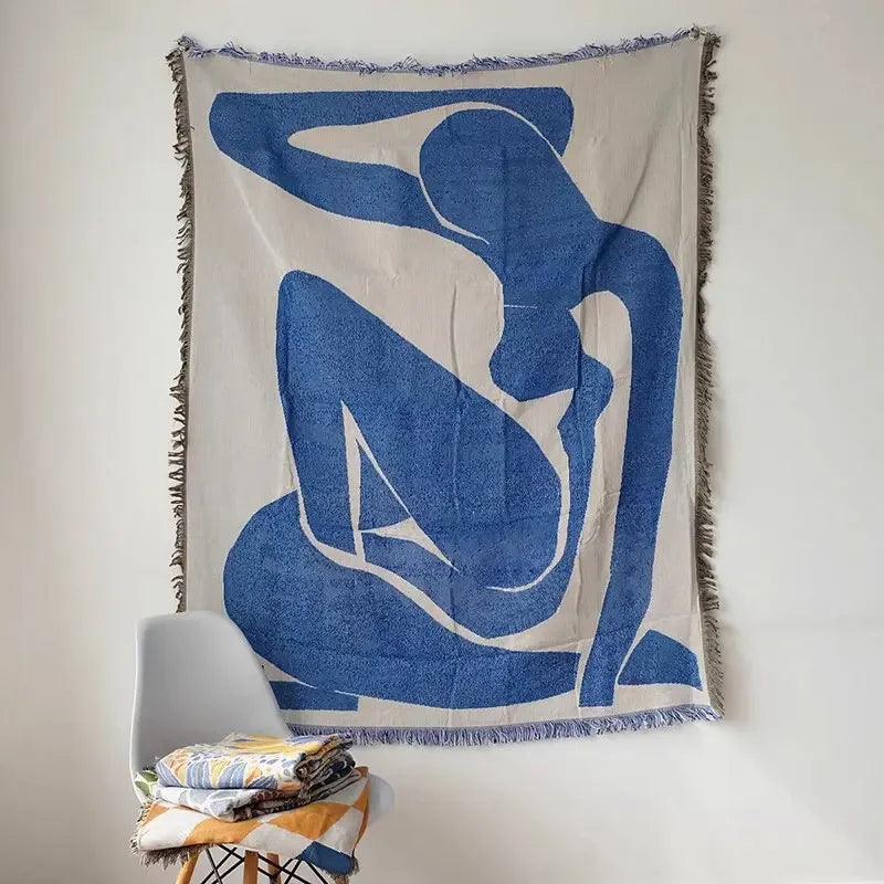 Abstract Art Reversible Woven Tapestry Blanket