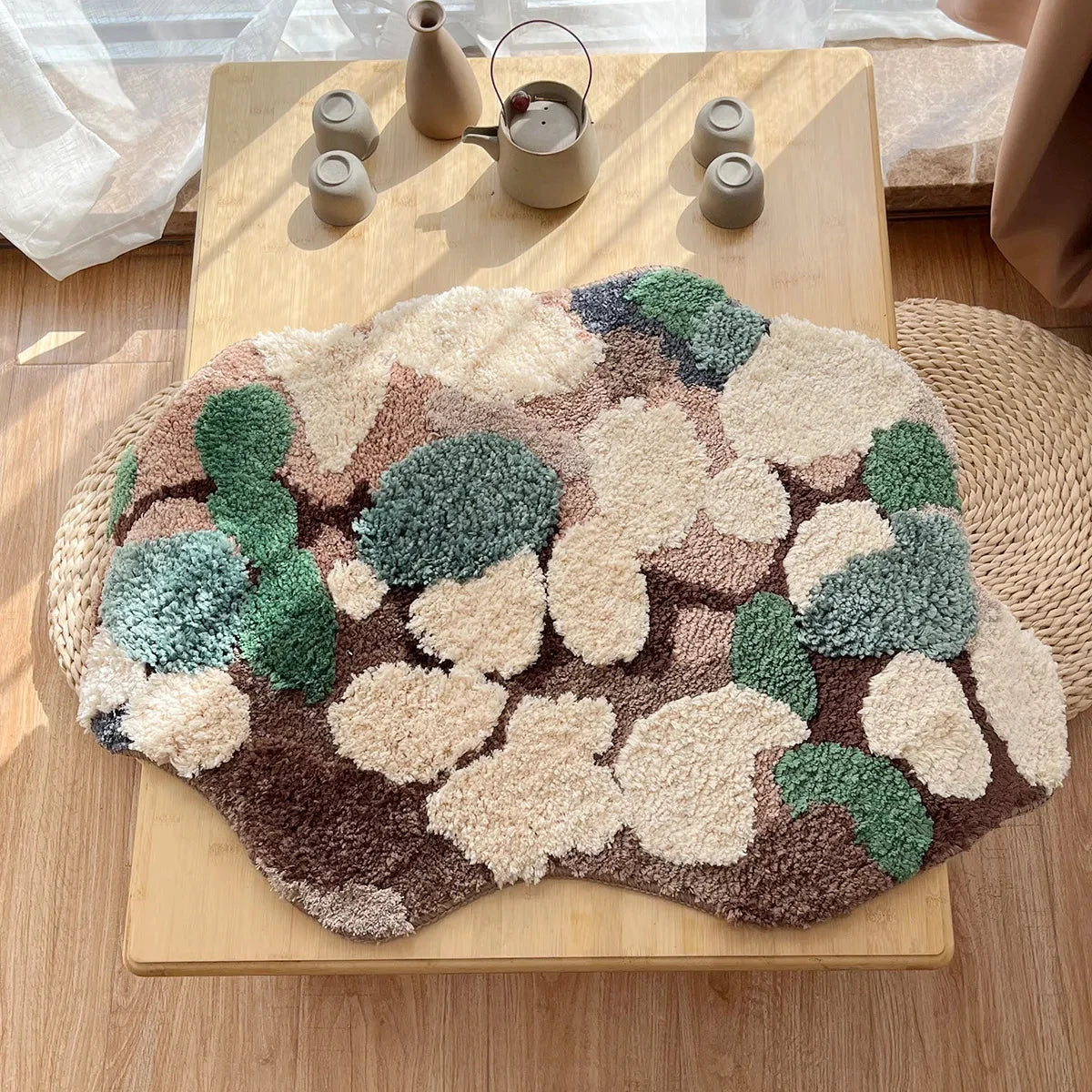 Abstract Forest Moss Tufted Accent Rug-Letifly Lights and Decor