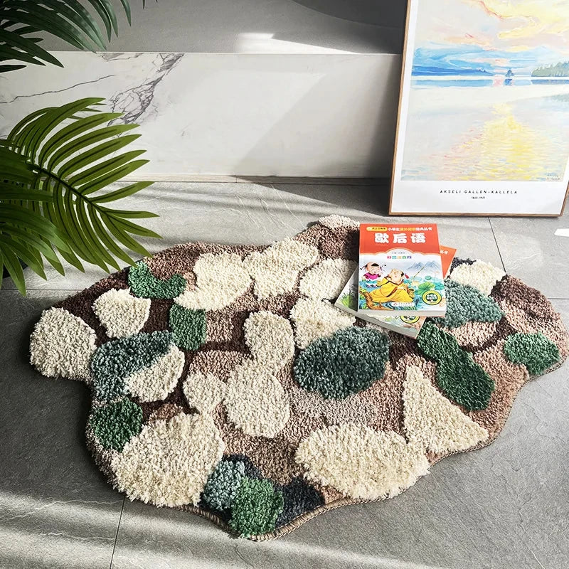 Abstract Forest Moss Tufted Accent Rug-Letifly Lights and Decor