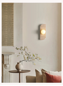 Natural travertine wall sconce glass globe wall lamp