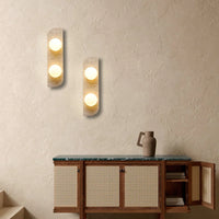 Natural travertine wall sconce glass globe wall lamp