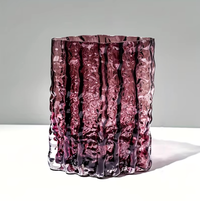 Arctic Ice Textured Glass Vase-Letifly Lights and Decor
