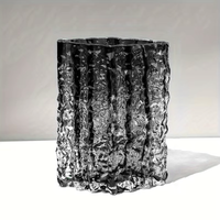 Arctic Ice Textured Glass Vase-Letifly Lights and Decor