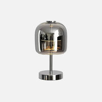 Smoked glass table lamp and pendant light with modern design and elegant finish