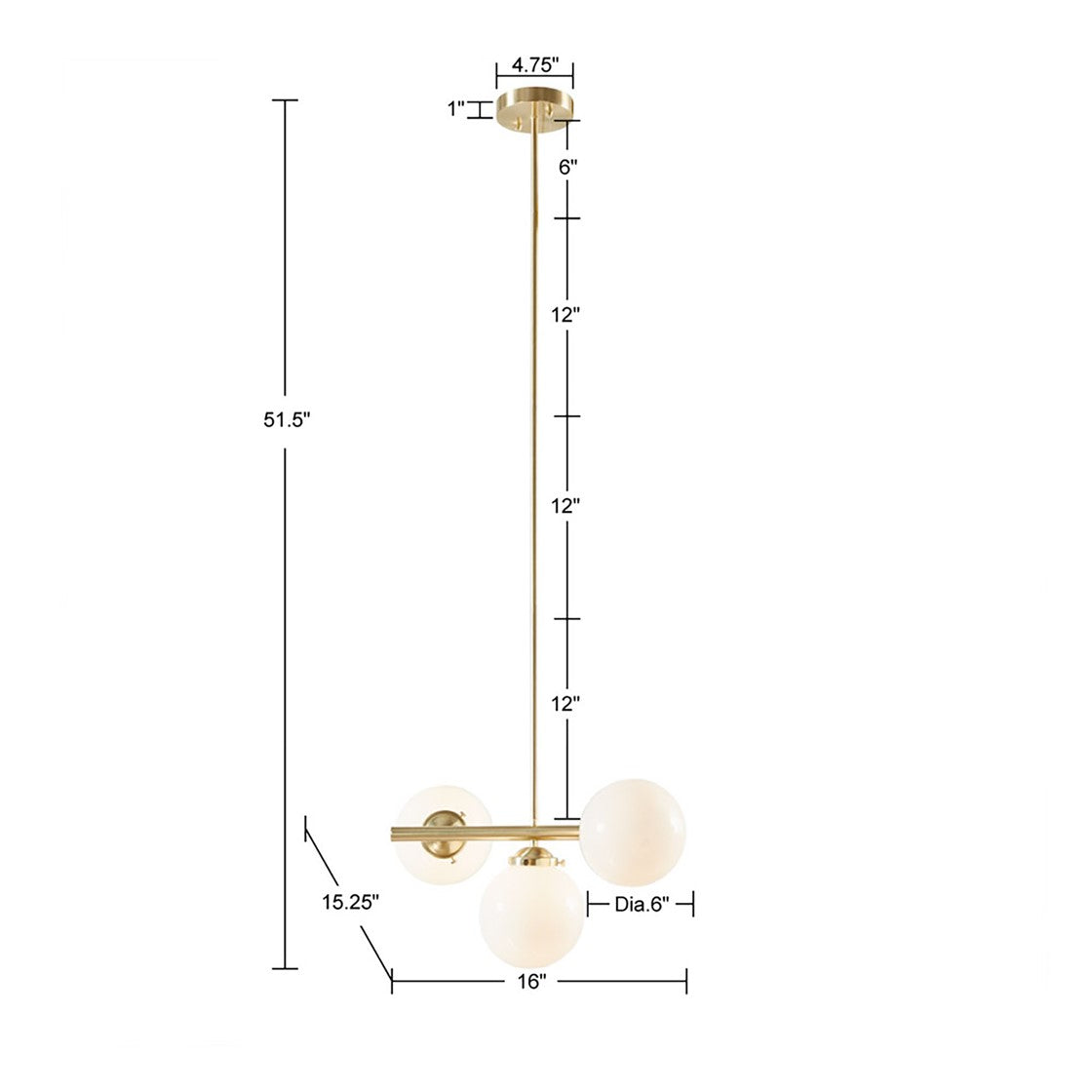 Aurelia Chandelier with Frosted Glass Globe Bulbs-Letifly Lights and Decor