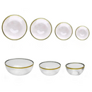 Gold Edge Glass Plate & Bowl