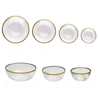 Gold Edge Glass Plate & Bowl