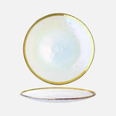 Gold Edge Glass Plate & Bowl