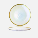 Gold Edge Glass Plate & Bowl