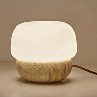 travertine stone mushroom LED lamp floor table lamp