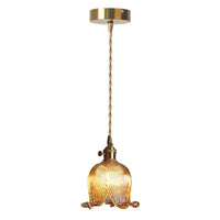 Glass Pendant Lights petal-shaped glass chandelier pendant light with adjustable cord