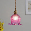 Glass Pendant Lights petal-shaped glass chandelier pendant light with adjustable cord