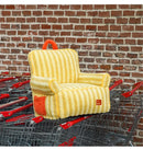 Pet sofa coral fleece striped warm machine washable pet lounger