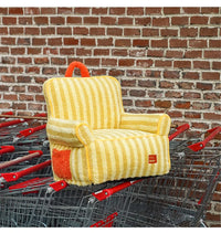 Pet sofa coral fleece striped warm machine washable pet lounger