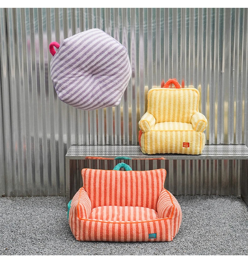 Cozy Stripes Pet Lounge Sofa