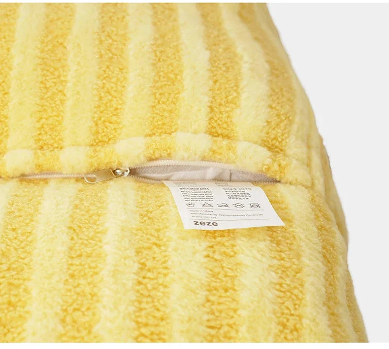 Pet sofa coral fleece striped warm machine washable pet lounger