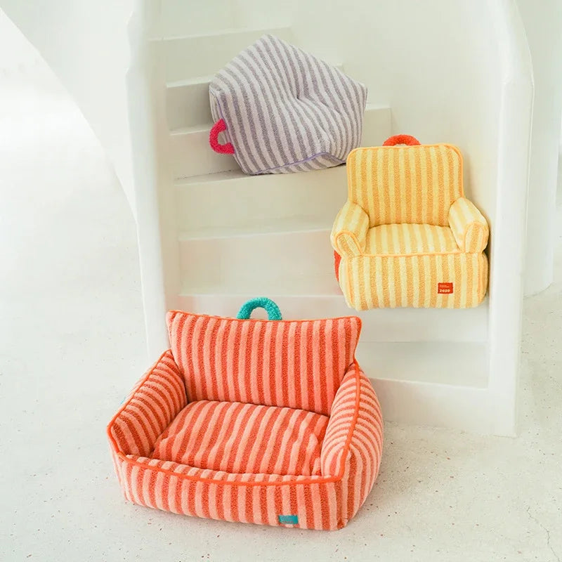 Cozy Stripes Pet Lounge Sofa